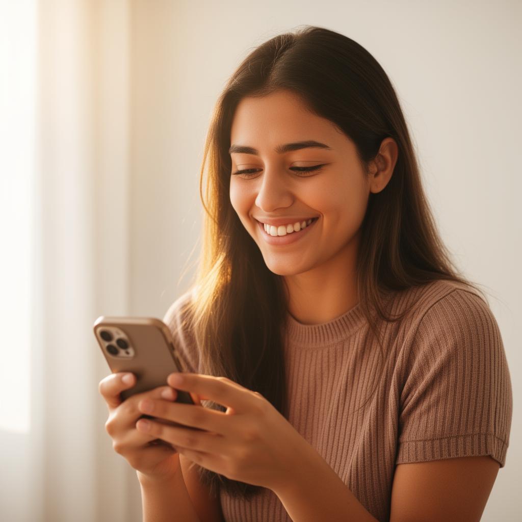 Persona buscando empleo con esperanza en su teléfono